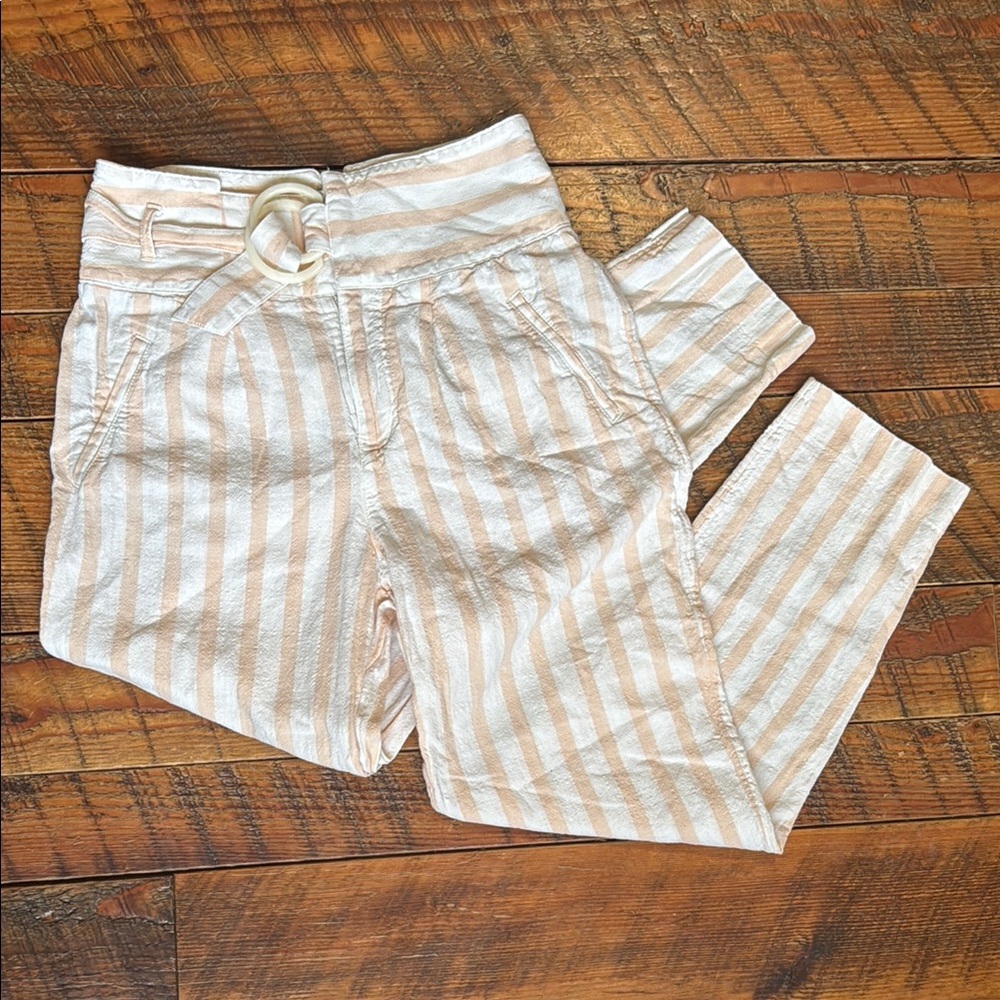 Anthropologie Oasis Striped Linen Pants